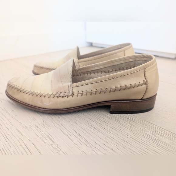 IMPULSE BY STEEPLE GATE Vintage Men\'s Light Beige Leather Loafer; Size 9 main image 14